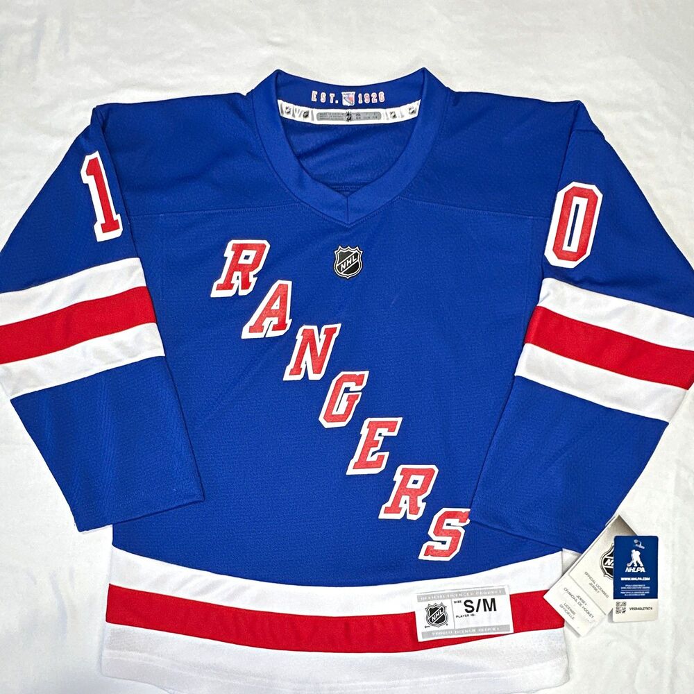 New York Rangers Artemi Panarin #10 NHL Hockey Jersey Blue Red White KIDS S/M